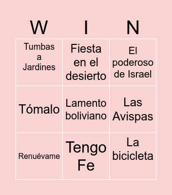 BINGO MUSICAL Bingo Card