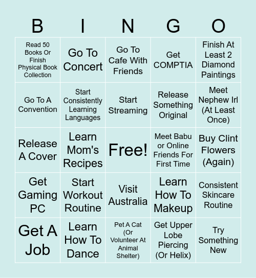 2026 Bingo Card