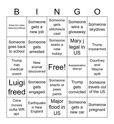 2026 Bingo Card