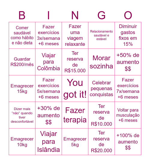 2026 Bingo Board Bingo Card