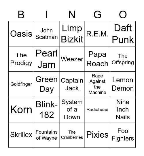 90s-00s kid starter pack Bingo Card
