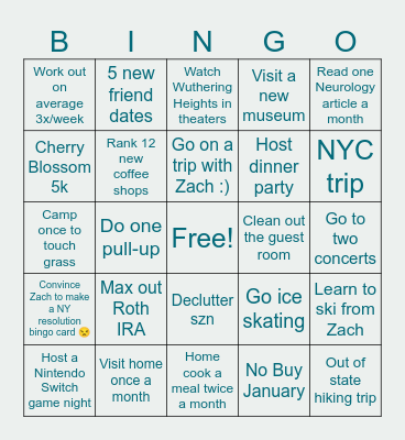 2026 Bingo Card