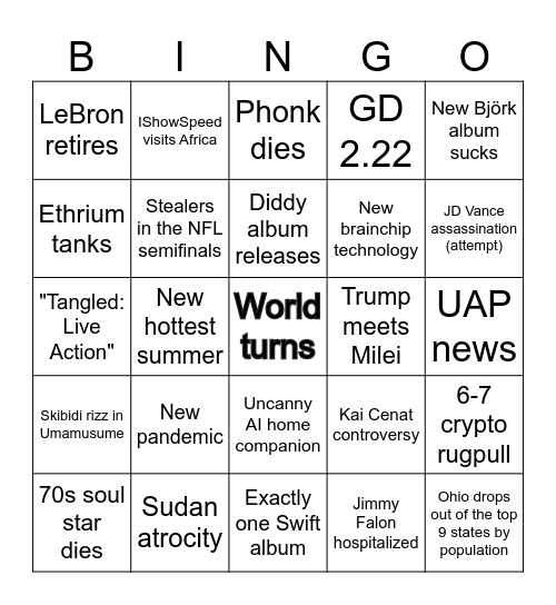 2026 Bingo Card