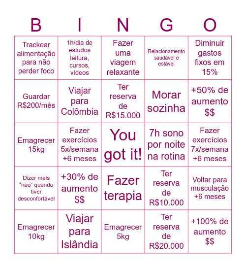 2026 Bingo Board Bingo Card