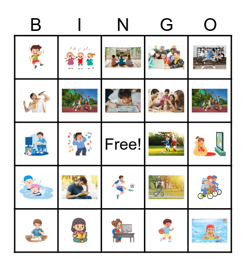 HOBBIES Bingo Card