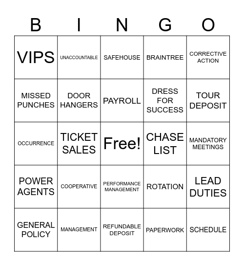 2026 RULES OF ENGAGEMENT BINGO Card