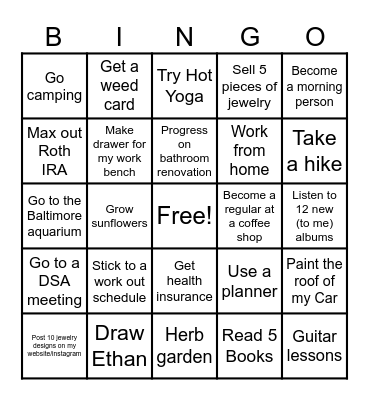 Victoria's 2026 Bingo Card