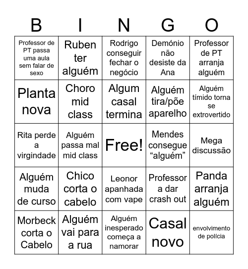 BUNGO 10G 2026 Bingo Card