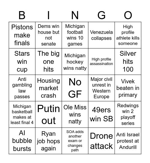 2026 Bingo Card