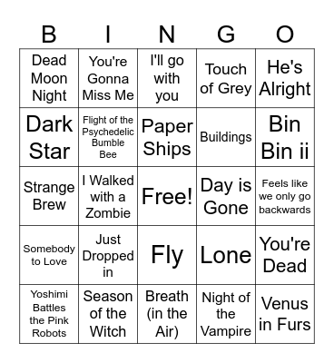 Psychedelic dude... Bingo Card