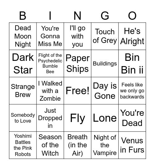 Psychedelic dude... Bingo Card