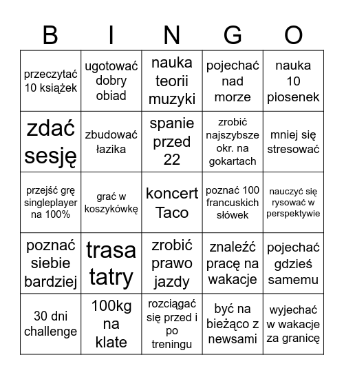 Bingo 2026 Bingo Card