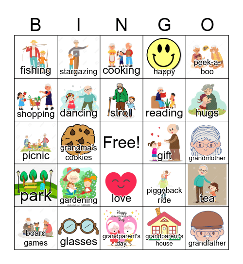 grandparent's day Bingo Card