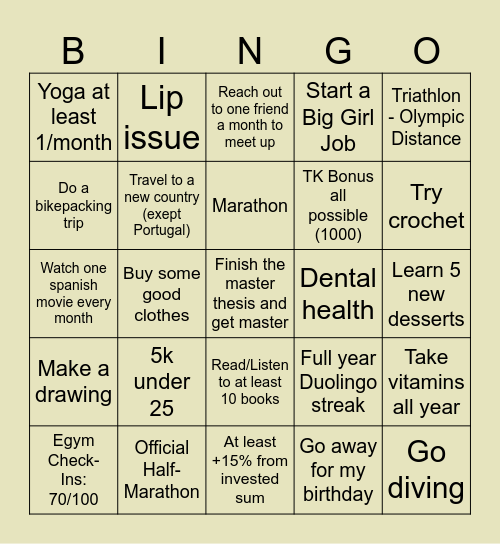 2026 Bingo Card