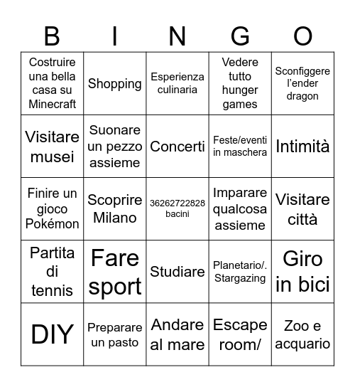 Buoni propositi Bingo Card