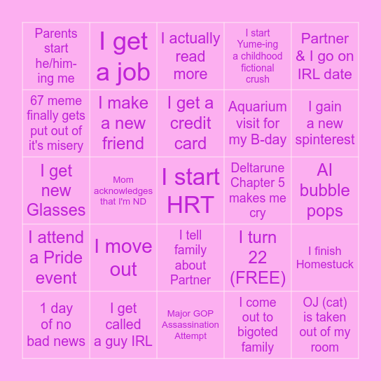 ♡ Ray's 2026 Bingo ♡ Bingo Card