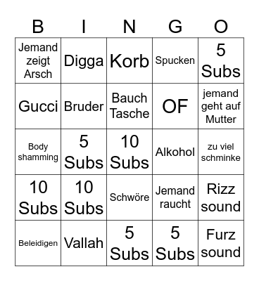 Frankfurt Tinder Bingo Card