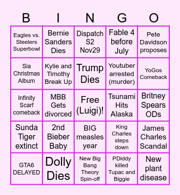 2026 Bingo Card