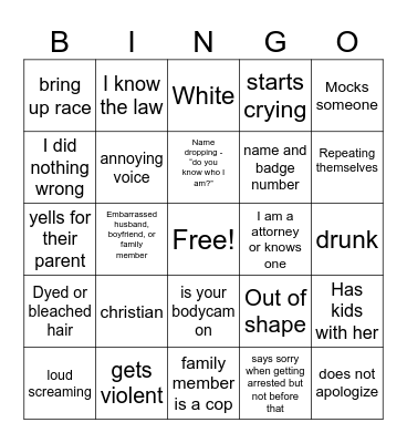 KAREN BINGO Card