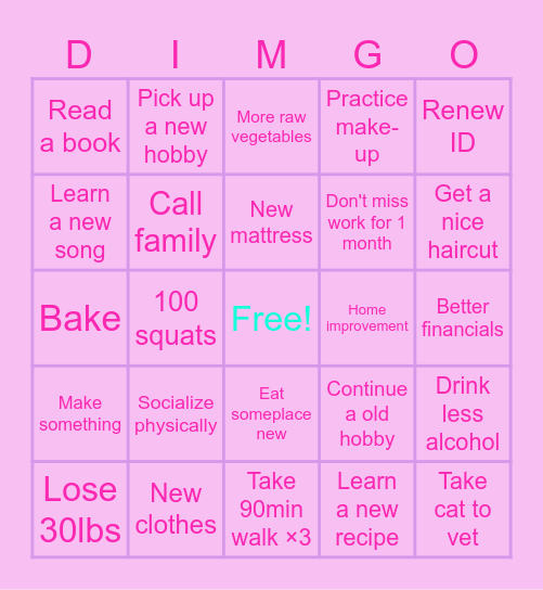 2026 Bingo Card