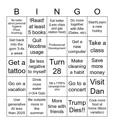 2026 Bingo Card