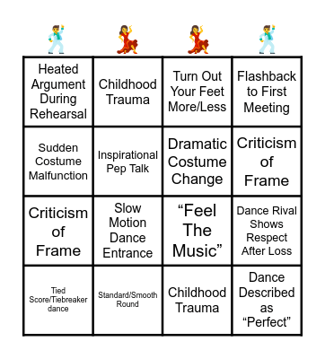 10 Dance Bingo Card