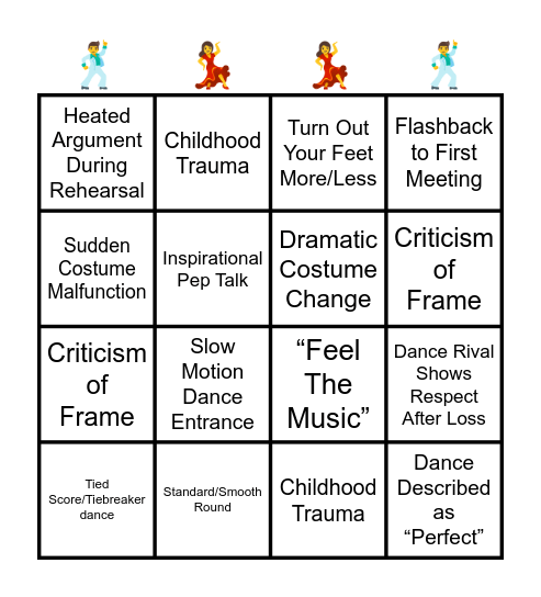 10 Dance Bingo Card