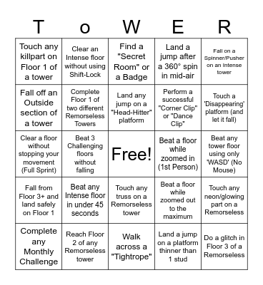 EToH Bingo Card