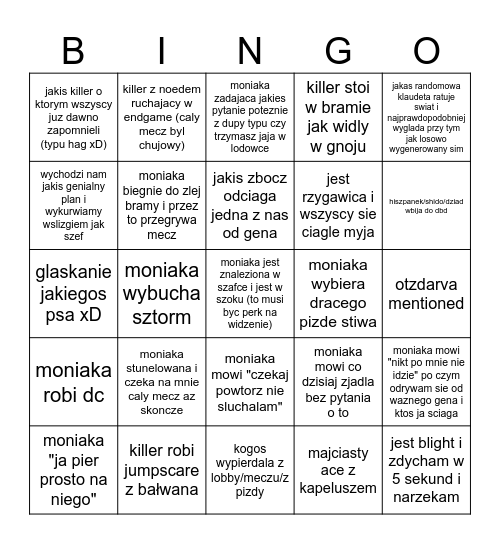 xD Bingo Card