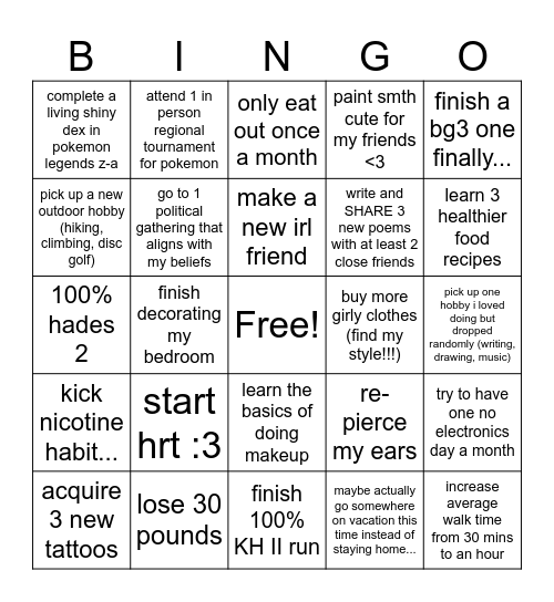 ashley bingo 2026 Bingo Card