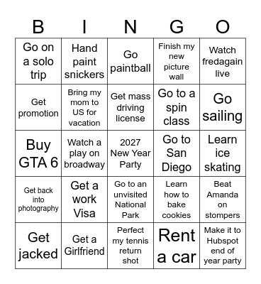2026 Bingo Card