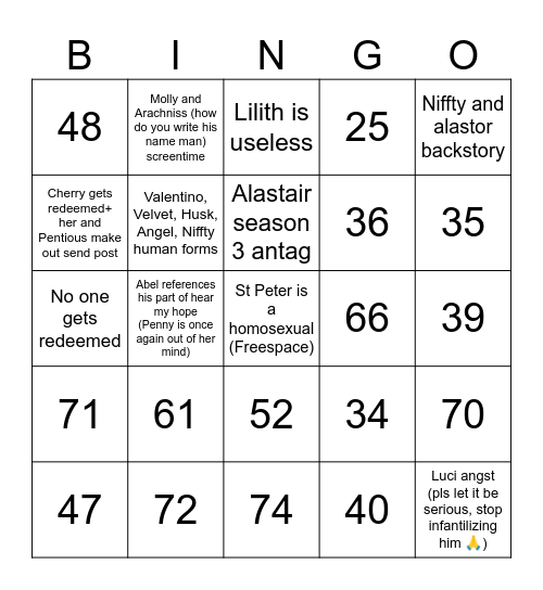 Empty Bingo Card