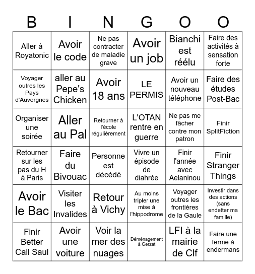 Bingo 2026 Bingo Card