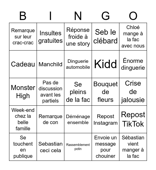Janvier 2026 Bingo Card