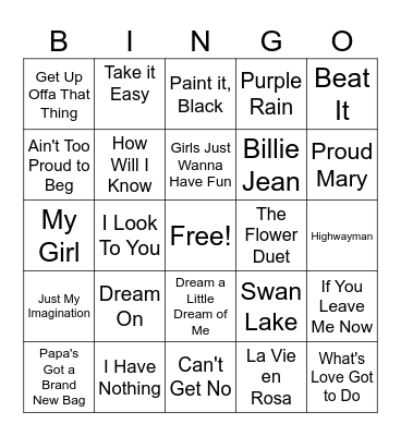 Music Bingo Card