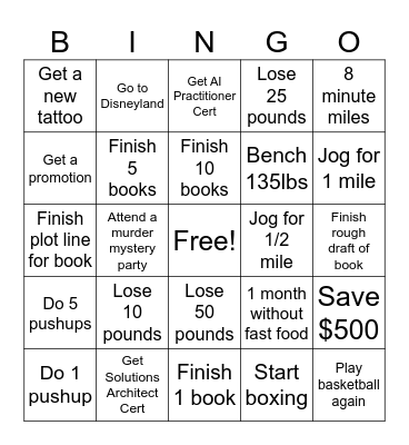 2026 Bingo Card