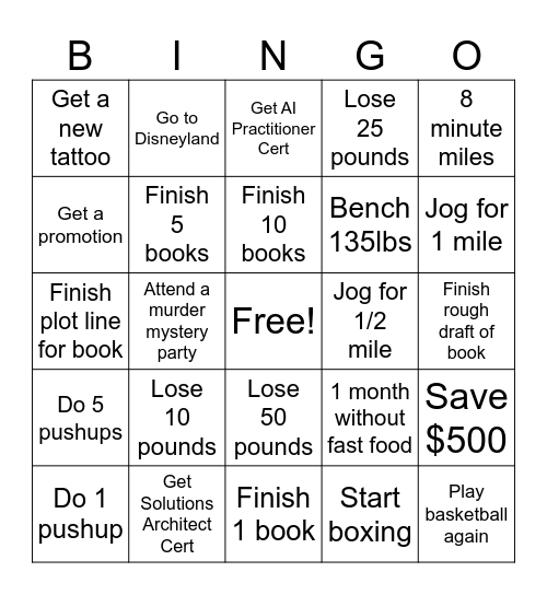 2026 Bingo Card
