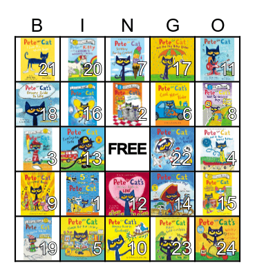 Pete the Cat BINGO! Bingo Card