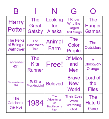 Banned Boolks Bingo Card