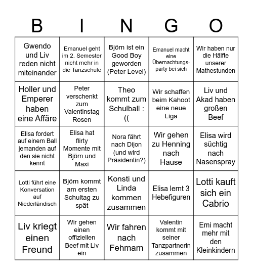 2026! Bingo Card