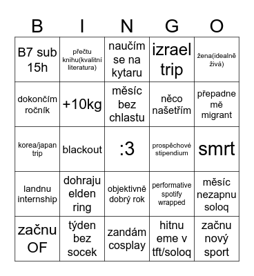 vojta 2026 Bingo Card