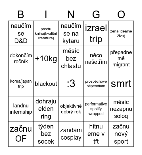 vojta 2026 Bingo Card