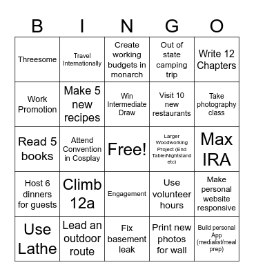 2026 Bingo Card