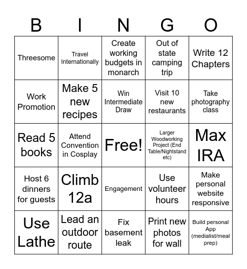2026 Bingo Card