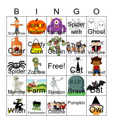 October Bingo Card