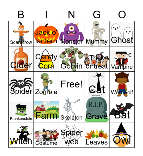 October Bingo Card