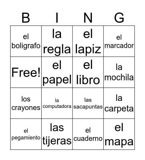 bingo Card