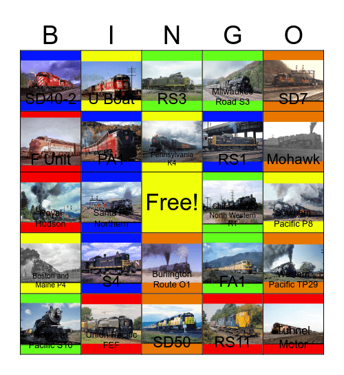 North American Railroads that I would like to design refrigerated cars after John would say "Wave Bye Bye to Hot Wheels Velocity X for life" one day Bingo Card