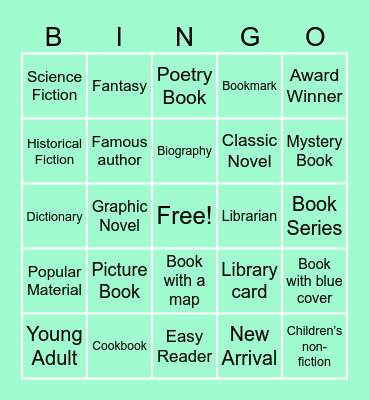 Literacy Bingo Card