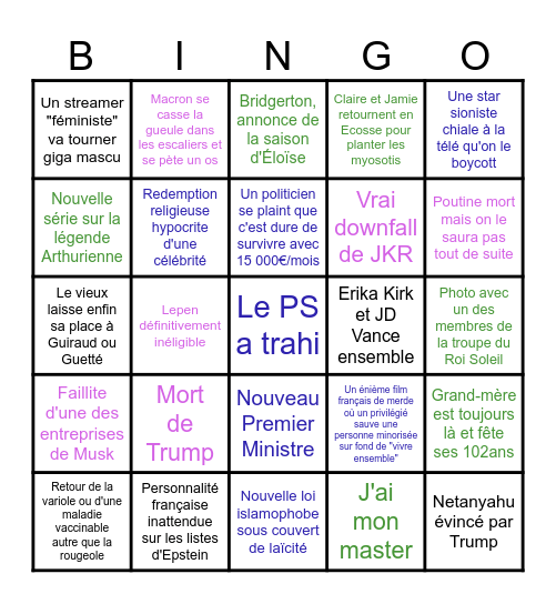 Bingo 2026 Bingo Card